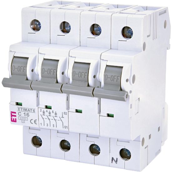 Picture of Автоматичний вимикач ETI ETIMAT 6 3p+N C 16 А (6 kA) (2146516)