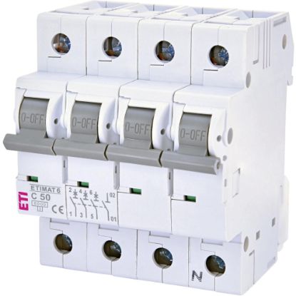 Picture of Автоматичний вимикач ETI ETIMAT 6 3p+N C 50 А (6 kA) (2146521)