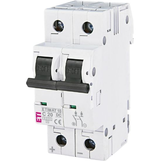 Picture of Автоматичний вимикач ETI ETIMAT 10-DC 2p C 20 A (6 kA) (2138717)