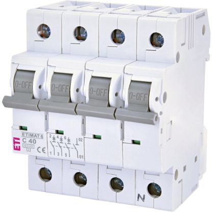 Picture of Автоматичний вимикач ETI ETIMAT 6 3p+N C 40 А (6 kA) (2146520)