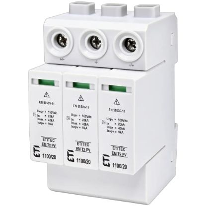 Picture of Обмежувач перенапруги ETI ETITEC EM T2 PV 1100/20 Y (для PV систем) (2440623)