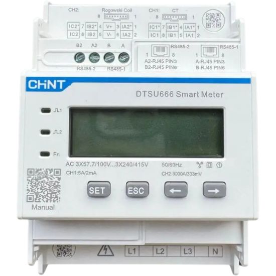 Picture of Лічильник трифазний Fox Chint DTSU666, RS-485 x 2, 600A/333mV + котушки Роговського